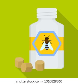 Propolis pills icon. Flat illustration of propolis pills vector icon for web design