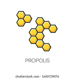 Propolis RGB color icon. Honey combs. Hive cell. Acne treatment component. Beekeeping, beeswax. Healing skincare. Agriculture. Korean beauty cosmetic ingredient. Isolated vector illustration