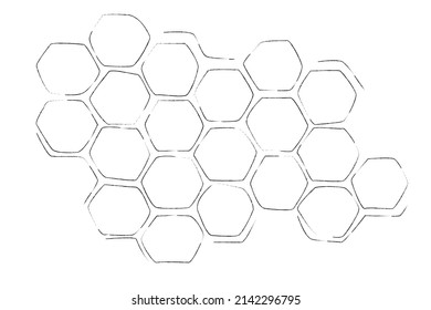 boceto de propóleo. Imagen en blanco y negro del peine de miel. Abeja miel y propóleo. Peine dibujado a mano por vectores.