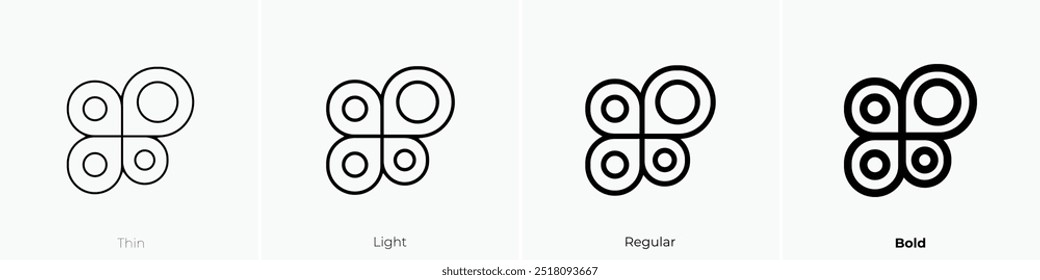 proportion icon. Thin, Light Regular And Bold style design isolated on white background