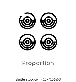 proportion vector line icon. Simple element illustration. proportion outline icon from signs concept. Can be used for web and mobile