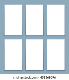 proportional form, the template for the six business card blank with shadow.