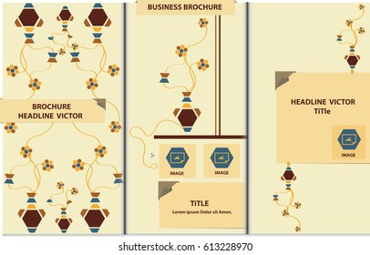  Proportionally. A4 size. Vector template. Trifold Brochure. Brochure layout. abstract background.   Business vector set