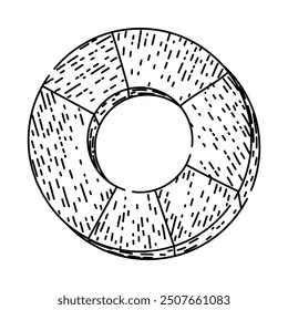 proportions pie chart hand drawn. analysis distribution, categories percentages, slices graph proportions pie chart vector sketch. isolated black illustration