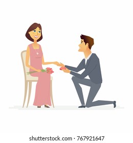 Proposal - cartoon people characters isolated illustration