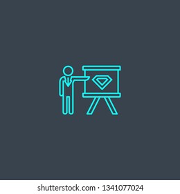proposal concept blue line icon. Simple thin element on dark background. proposal concept outline symbol design. Can be used for web and mobile UI/UX