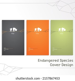 Diseño de cubierta de propuesta con gráfico de animales en peligro de extinción 