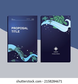 Proposal Cover Design With Endangered Sea Turtle Design And Under Sea View