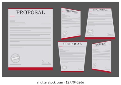 Proposal Document, Paperwork Vector illustration