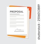 Proposal document for project submission request purchasing sales paper stock illustration