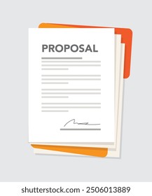 Proposal document for project submission request purchasing sales paper stock illustration