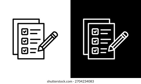 Diseño de conjunto de iconos blancos de contorno de formulario de propuesta
