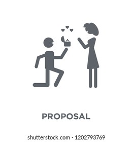 Proposal icon. Proposal design concept from Wedding and love collection. Simple element vector illustration on white background.