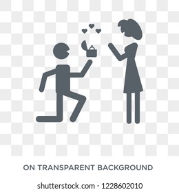 Proposal icon. Proposal design concept from Wedding and love collection. Simple element vector illustration on transparent background.