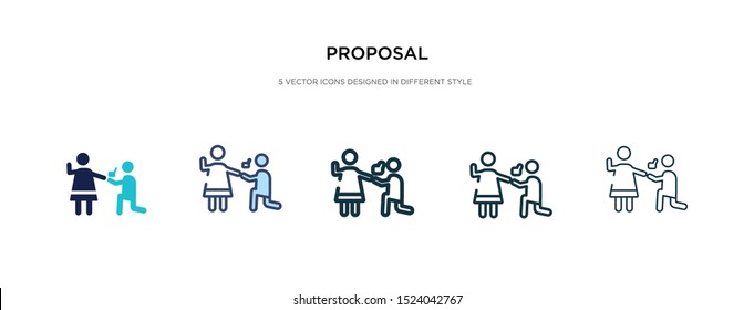 proposal icon in different style vector illustration. two colored and black proposal vector icons designed in filled, outline, line and stroke style can be used for web, mobile, ui