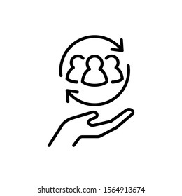 Proposal icon in line art style on white background, Network full services, Minimal vector icon, Vector illustration