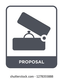proposal icon vector on white background, proposal trendy filled icons from Birthday party and wedding collection, proposal vector illustration