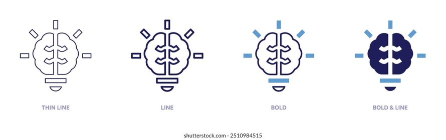 Proposal idea icon in 4 different styles. Thin Line, Line, Bold, and Bold Line. Duotone style. Editable stroke.