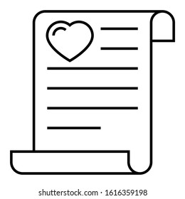 Proposal Letter Concept, Lover Conversation on Paper Vector Icon design, Valentines Decor Postcard on white background