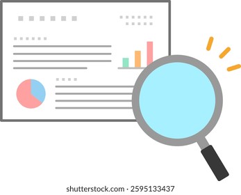 Proposal and loupe isolated vector illustration
