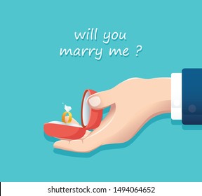 proposal of marriage. vector illustration EPS10