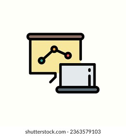 icono de color de presentación de propuesta, icono aislado en fondo claro, perfecto para sitio web, blog, logotipo, diseño gráfico, medios sociales, interfaz de usuario, aplicación móvil