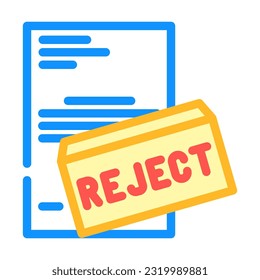 proposal rejected color icon vector. proposal rejected sign. isolated symbol illustration