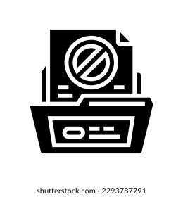 proposal rejected glyph icon vector. proposal rejected sign. isolated symbol illustration