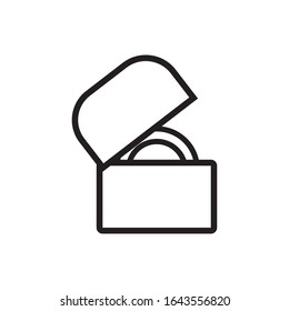 diseño vectorial del estilo de línea de amor de anillo de propuesta