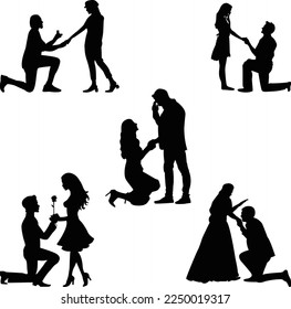 Proposal silhouette vector illustration set