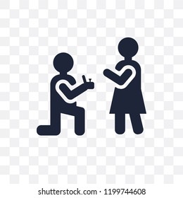 Proposal transparent icon. Proposal symbol design from Wedding and love collection. Simple element vector illustration on transparent background.