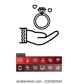 Proposal valentines day vector icon