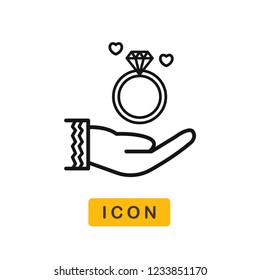 Proposal valentines day vector icon