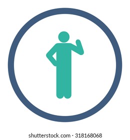 Proposal vector icon. This rounded flat symbol is drawn with cobalt and cyan colors on a white background.