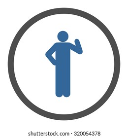 Proposal vector icon. This rounded flat symbol is drawn with cobalt and gray colors on a white background.