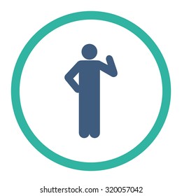 Proposal vector icon. This rounded flat symbol is drawn with cobalt and cyan colors on a white background.