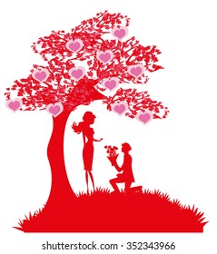 proposal wedding - couple silhouette 