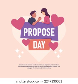 Propose Day background. Take the opportunity to propose or renew your proposal. Vector illustration background.