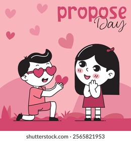 Propose Day: "Propose Day Celebration - Love and Commitment Vector Design"