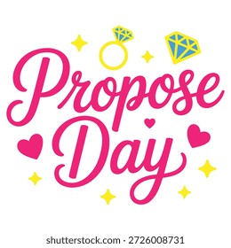 Proponer texto de Día con corazones y anillo de celebración romántica