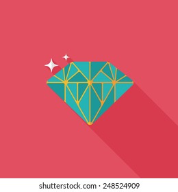 Propose diamond flat icon with long shadow,eps10