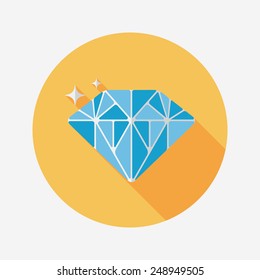 Propose diamond flat icon with long shadow,eps10