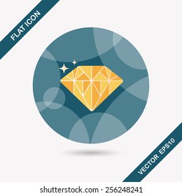 Propose diamond flat icon with long shadow,eps10