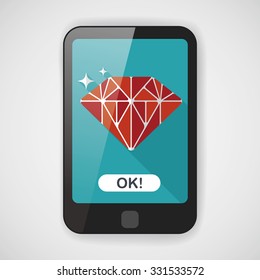 Propose diamond flat icon with long shadow,eps10
