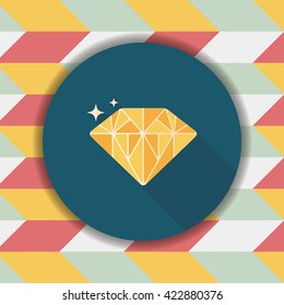 Propose diamond flat icon with long shadow,eps10