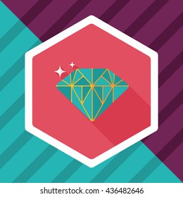 Propose diamond flat icon with long shadow,eps10