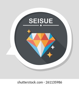 Propose diamond ring flat icon with long shadow,eps10