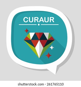 Propose diamond ring flat icon with long shadow,eps10