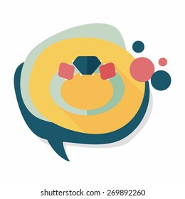 Propose diamond ring flat icon with long shadow,eps10