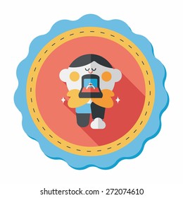 Propose diamond ring flat icon with long shadow,eps10